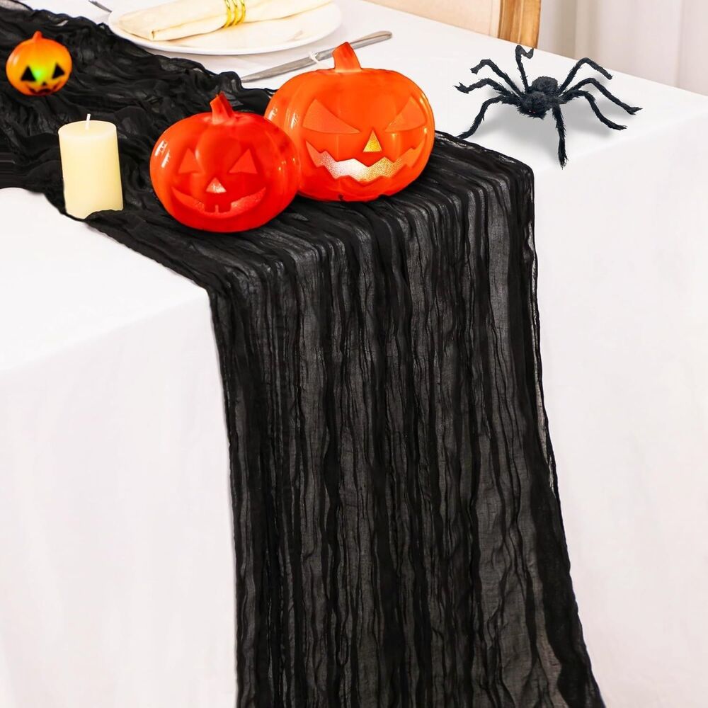 6 Pack Halloween Cheesecloth Table Runner 35 x 120 Inches Halloween Runners f...